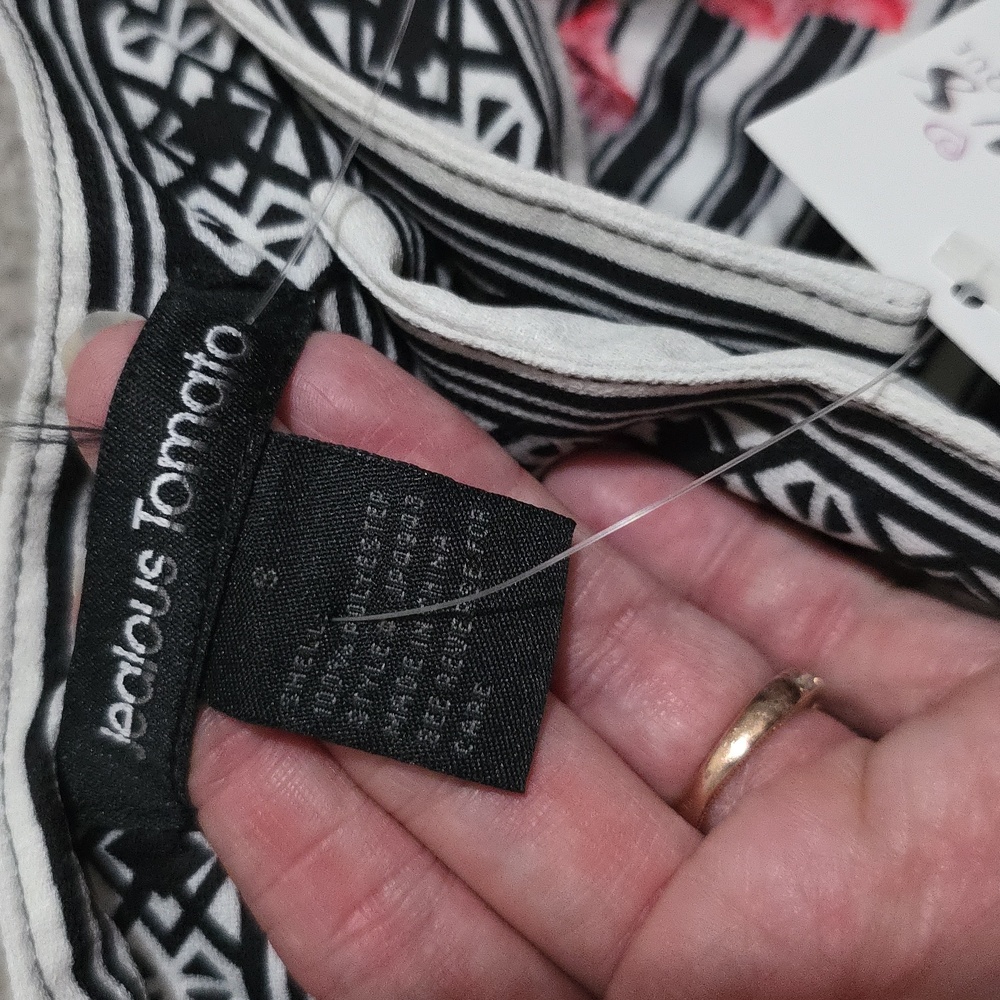 Jealous Tomato Stripe, Floral Crop Tapered Pants Sz Small - Picture 8 of 14